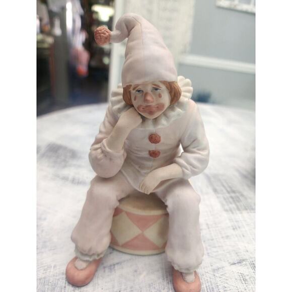 Enesco Send In The Clowns Music Box Sad Clown Figurine Vintage Collectable 1985 - Picture 2 of 5
